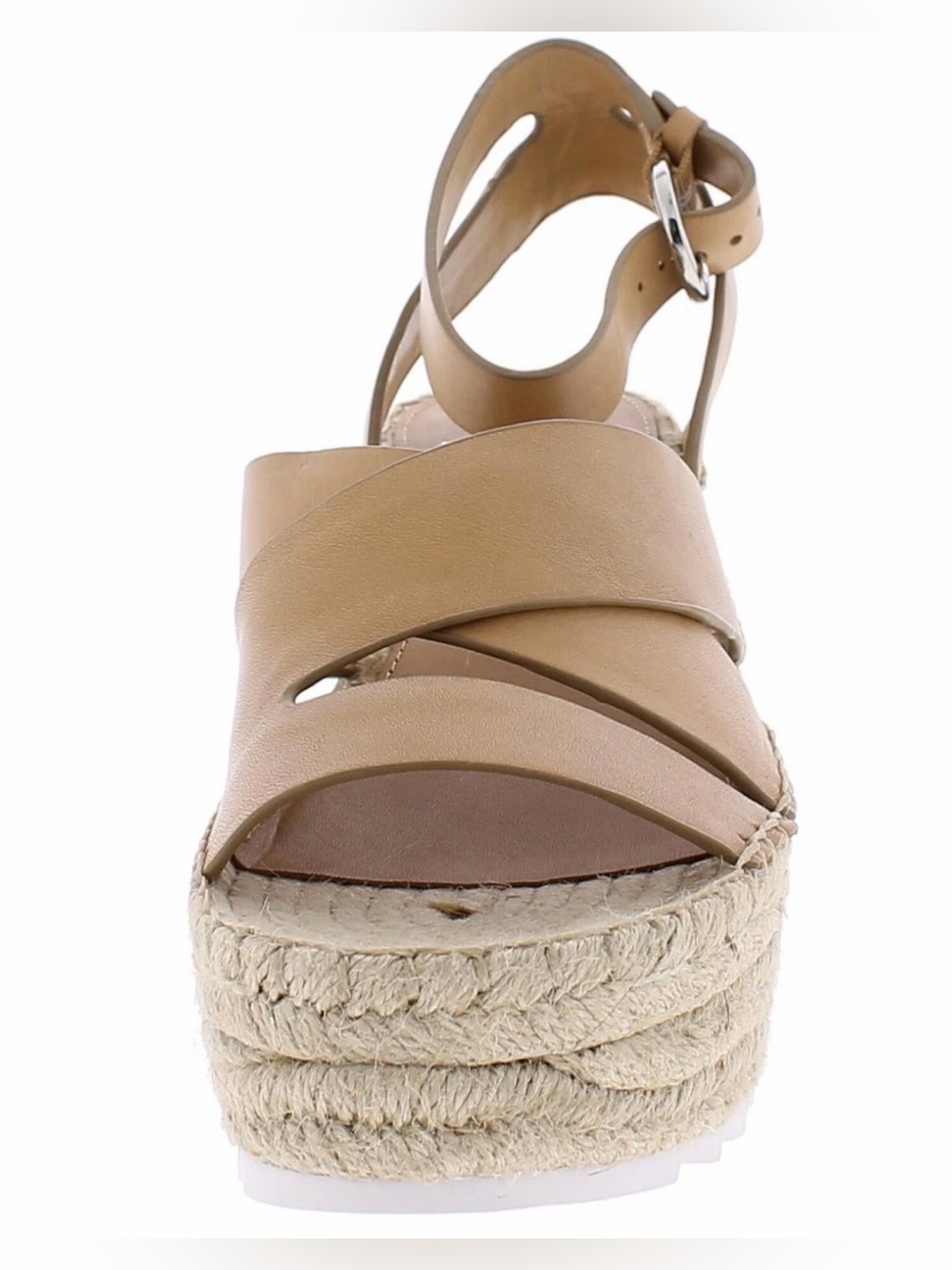 Marc Fisher Tan Leather Espadrille Platform Sandal